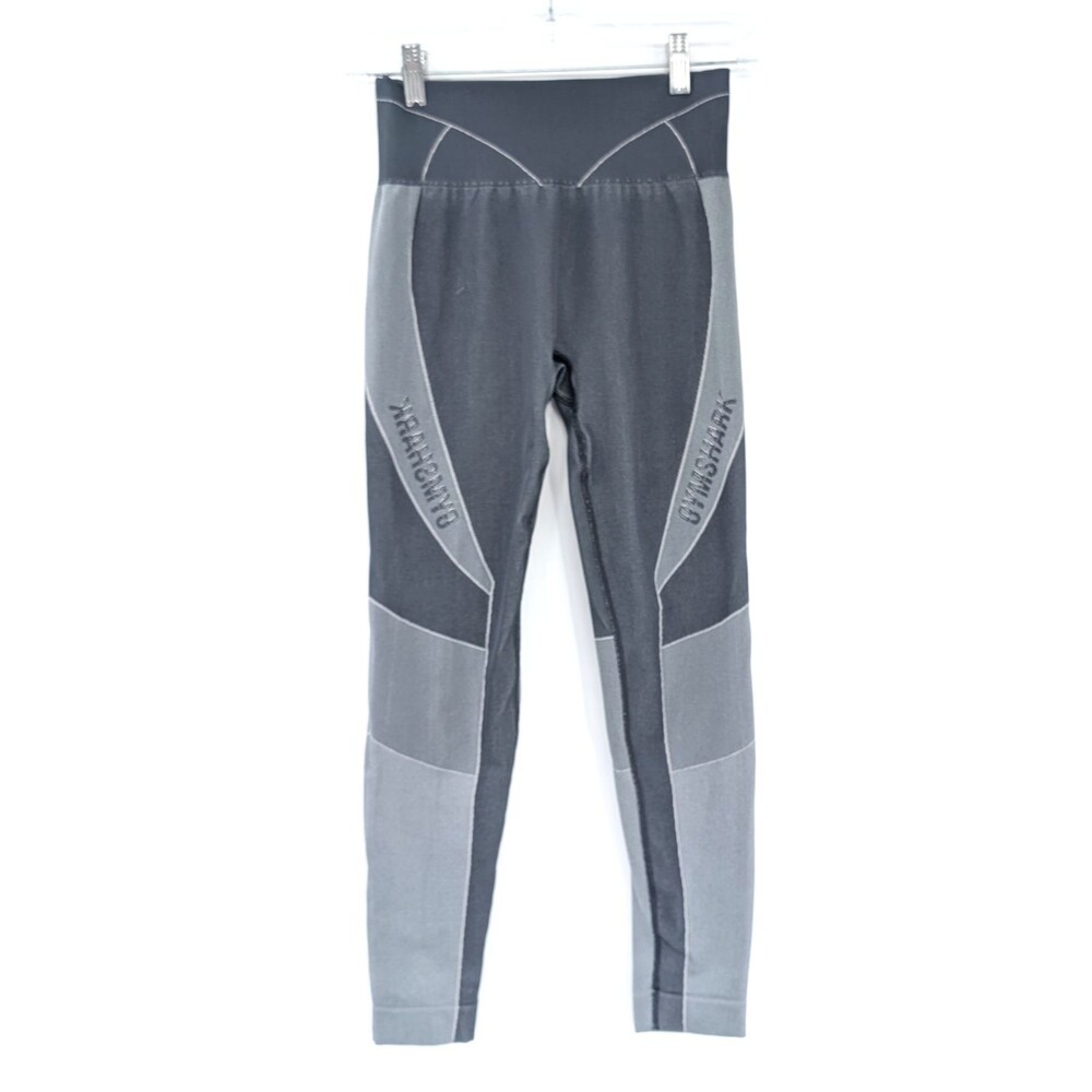GYMSHARK Turbo Compression Booty Lift Seamless Leggings Silver Gray Size S